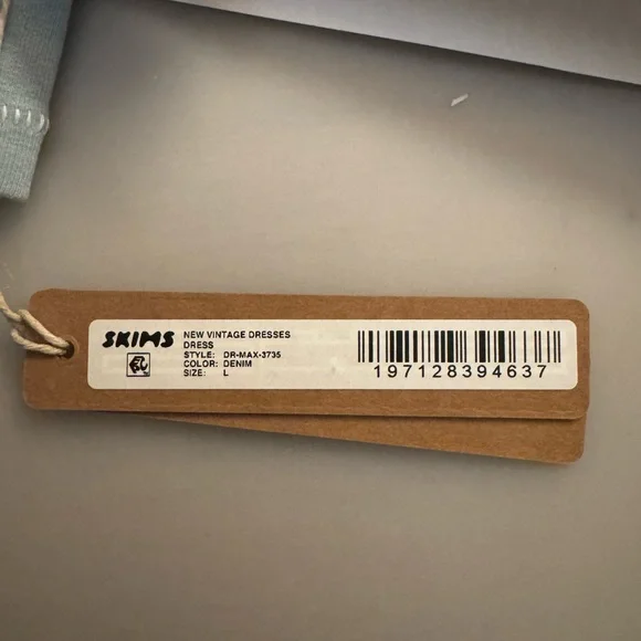 SKIMS New Vintage T-Shirt Maxi Dress Size L in Denim NWT - Picture 4 of 4